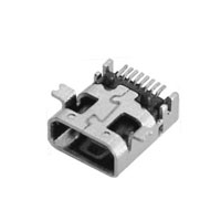 MINI USB 8P female socket with front sticker and rear plug