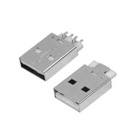 USB A male 90 ° sinking plate type
